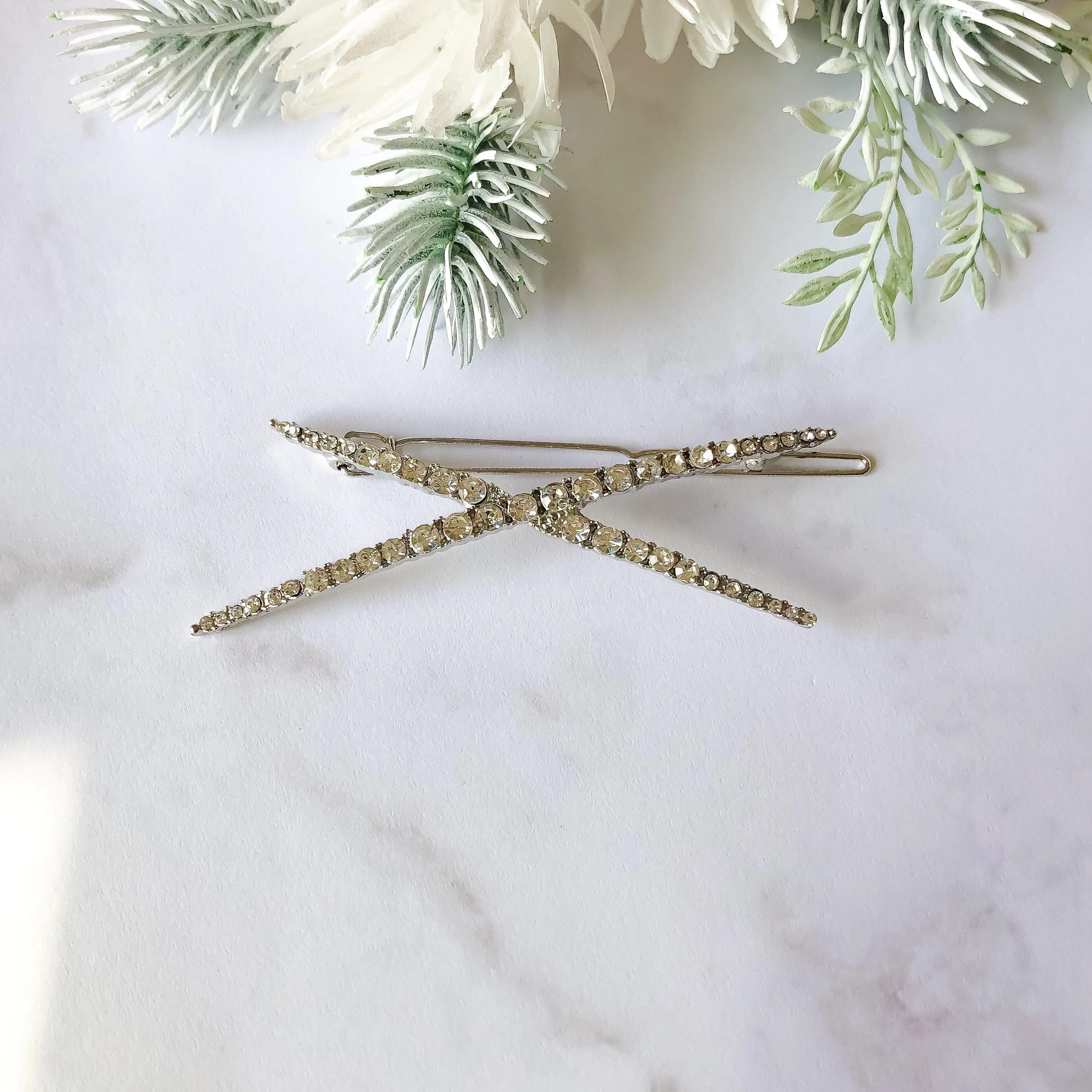 Check or X Rhinestone Hair Clips - LAST CHANCE / FINAL SALE