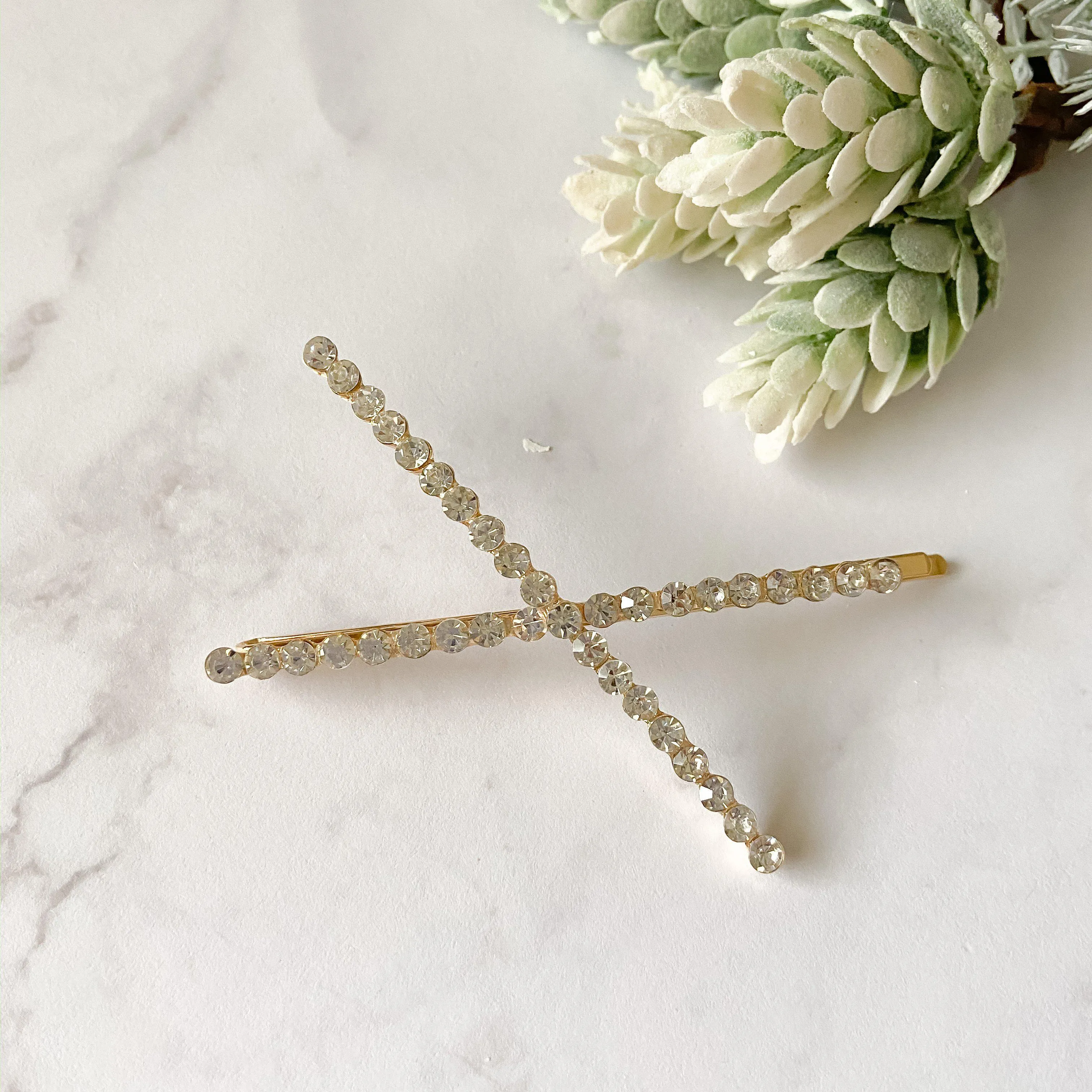 Check or X Rhinestone Hair Clips - LAST CHANCE / FINAL SALE