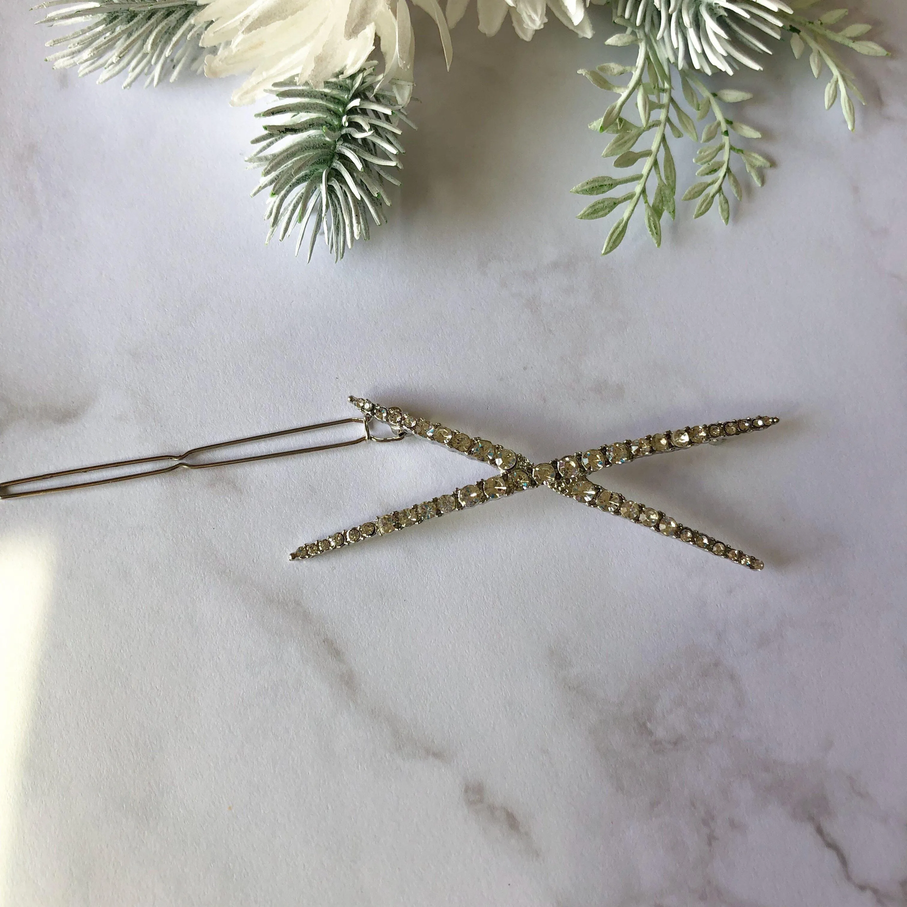 Check or X Rhinestone Hair Clips - LAST CHANCE / FINAL SALE