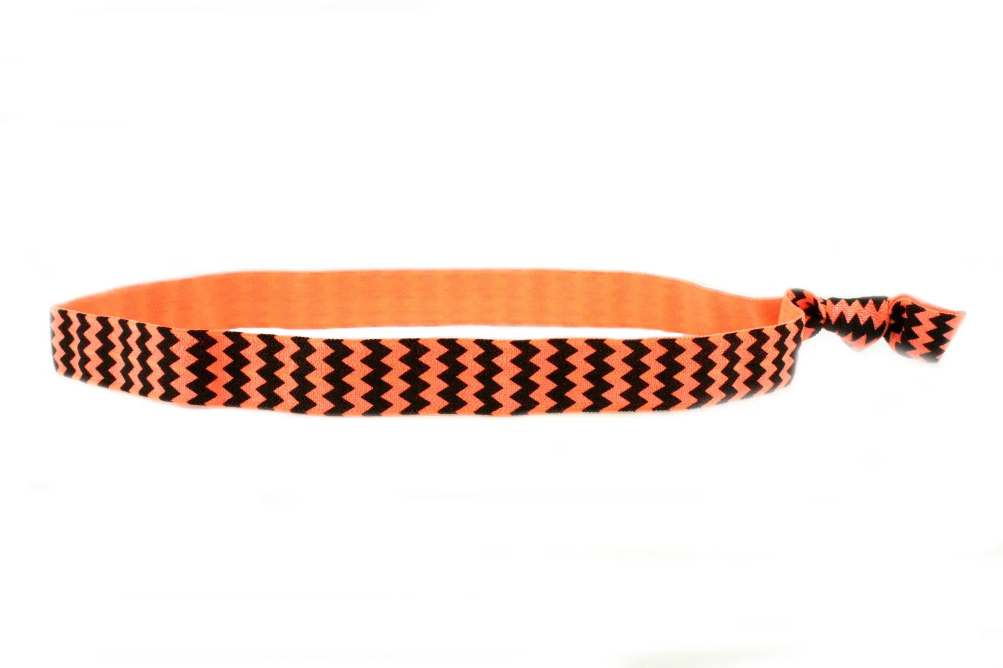 Chevron Black Orange Elastic Headband (SKU 6023 HB)