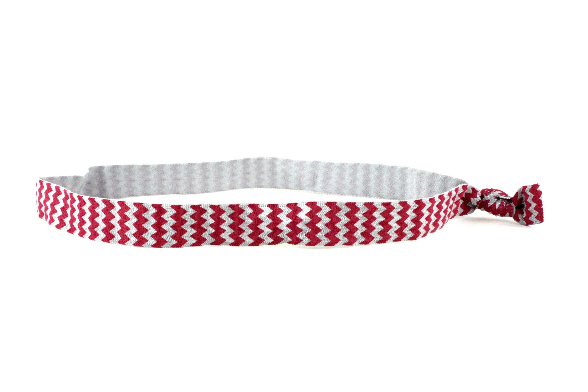 Chevron Maroon Grey Elastic Headband (SKU 6078 HB)