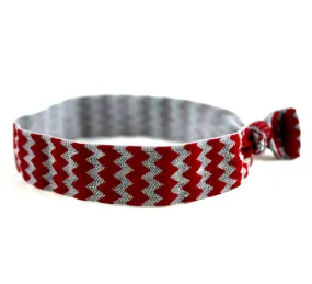 Chevron Maroon Grey Hair Tie (SKU 6078)