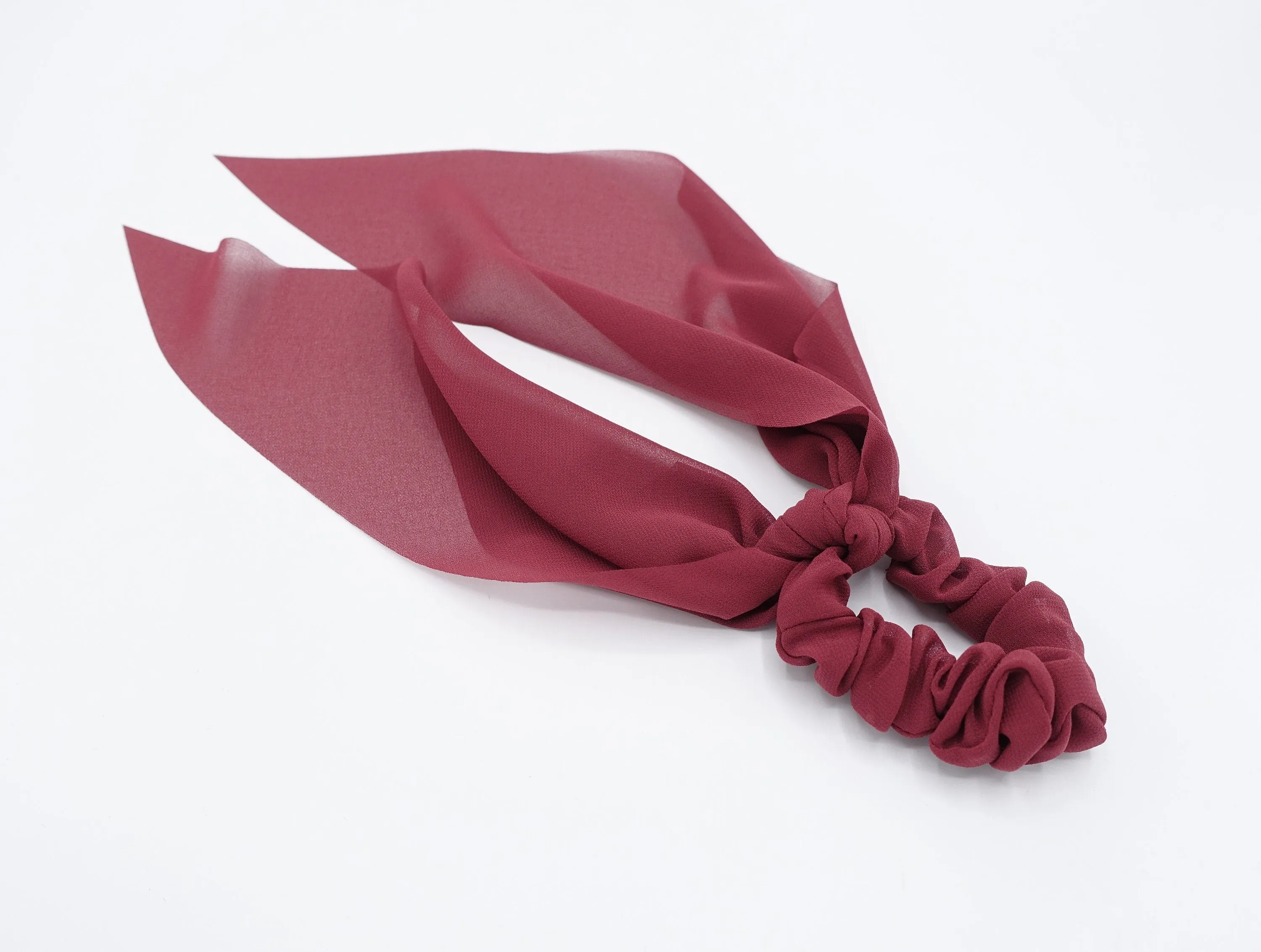 chiffon long tail bow knot scrunchies stylish scarf hair tie hair bow for women