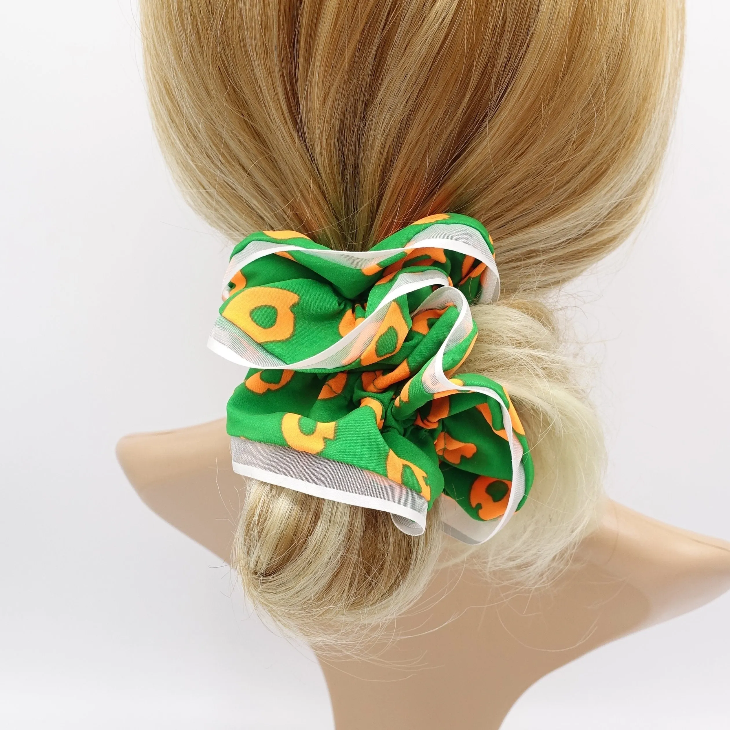 colorful scrunchies, Spring scrunchies, Summer scrunchies, leopard scrunchies for women