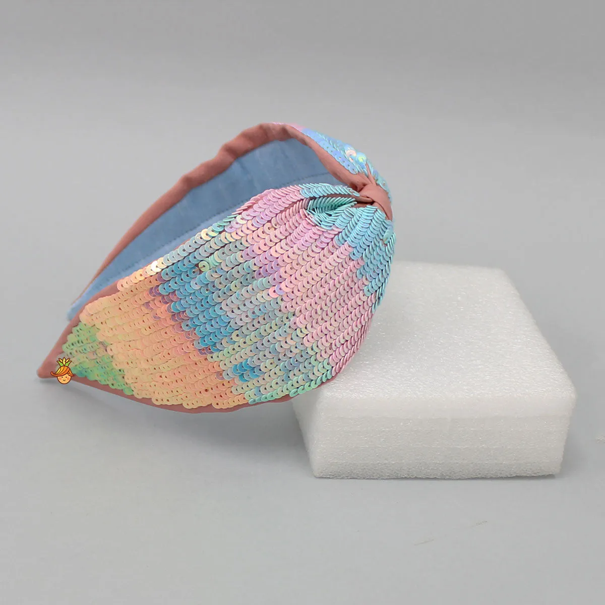 Colour Block Sequined Knot Hair Band