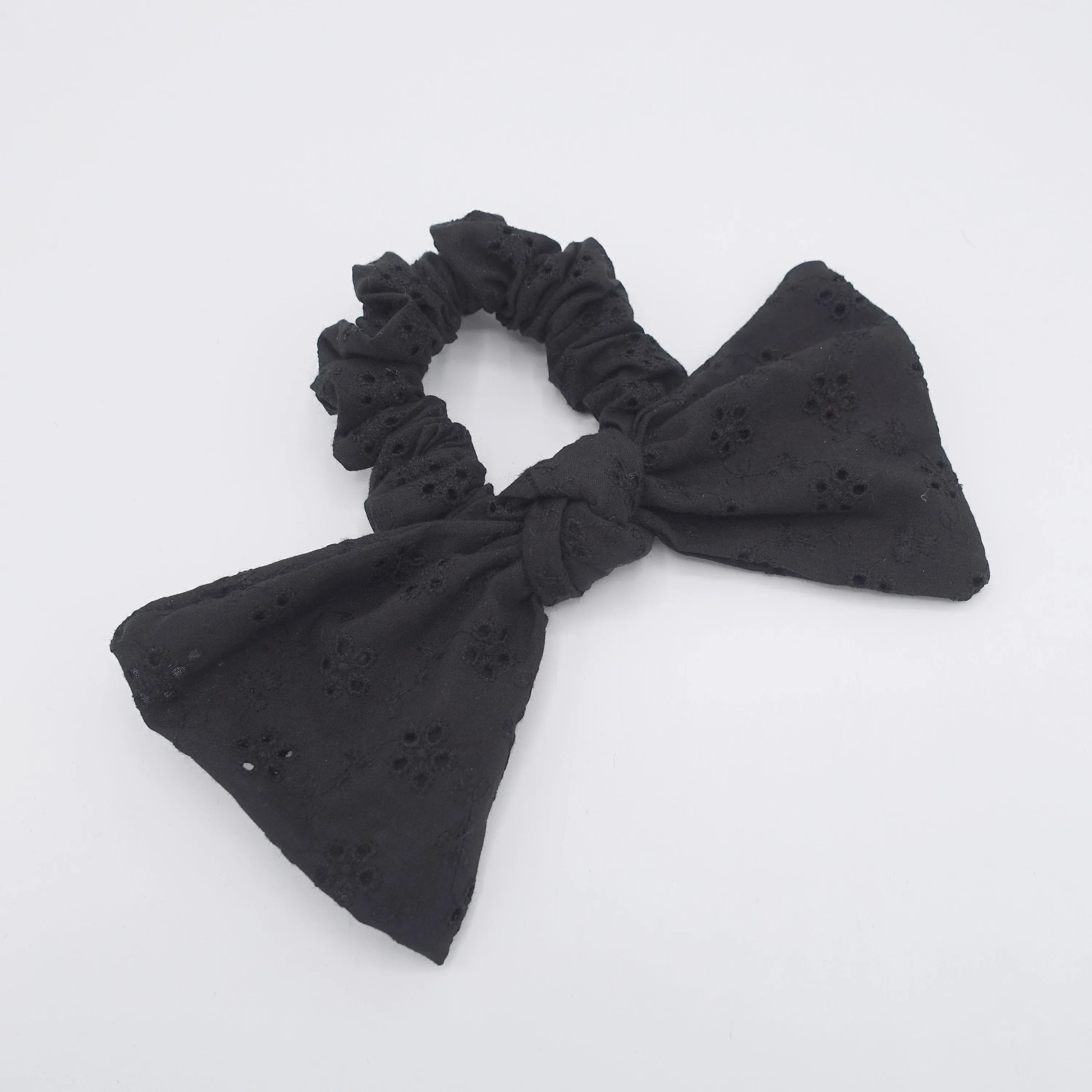 cotton eyelet bow scrunchies