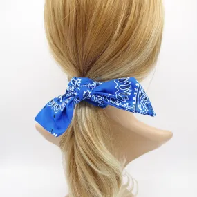 cotton paisley print bow knot scrunchies casual hair tie for women