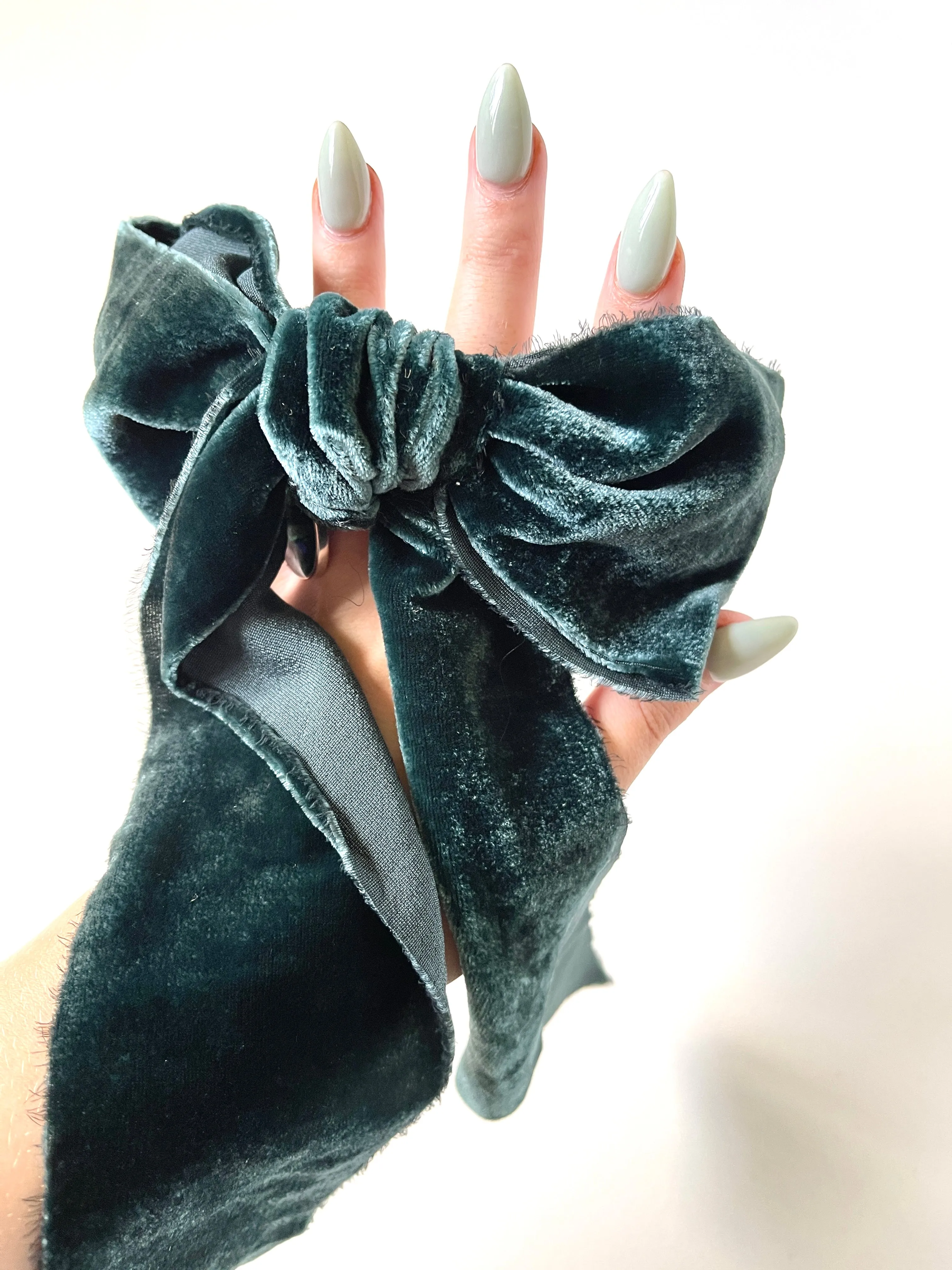 Distressed Silk Velvet Bow | 100% Silk Velvet | Luxury Designer Hair Piece | Hand Tied and Made to Order