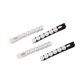 Dotted Pearl Medium Hair Clips (Row & 6 Beads)