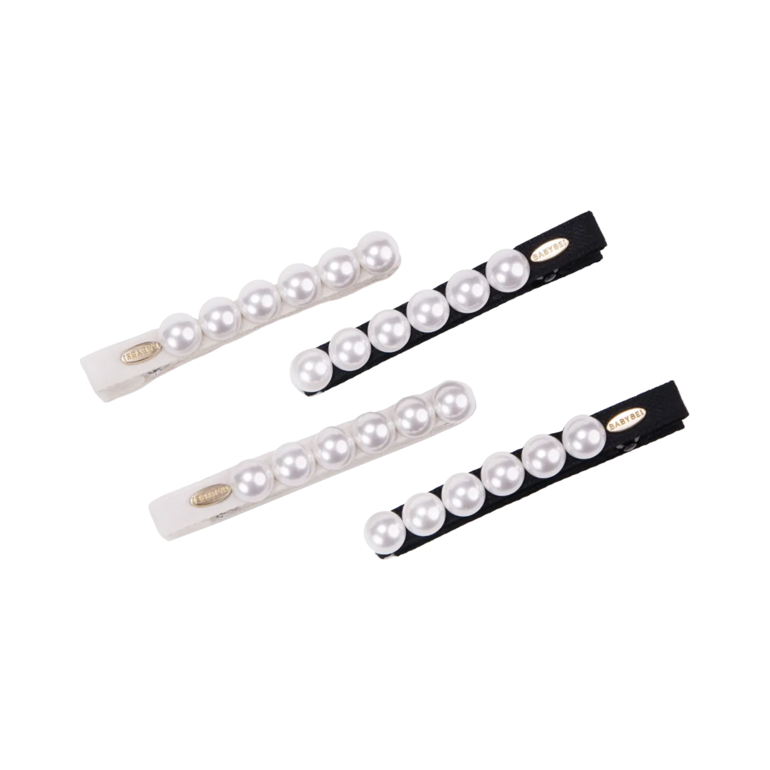 Dotted Pearl Medium Hair Clips (Row & 6 Beads)