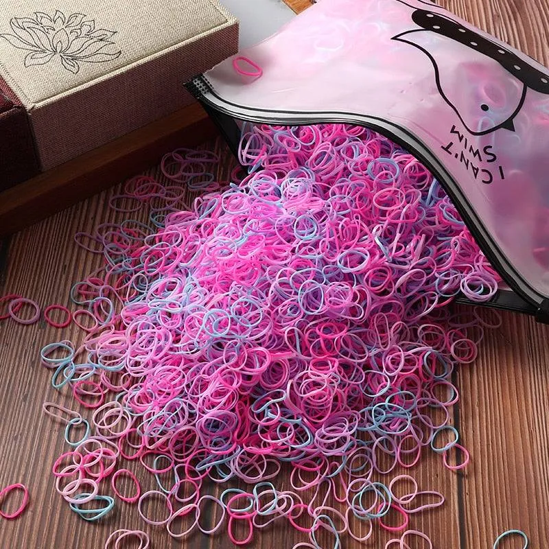 Elastic Hair Bands Bulk Pack: 1000/2000 Pcs for Women and Girls' Ponytail Ties FREE SHIPPING