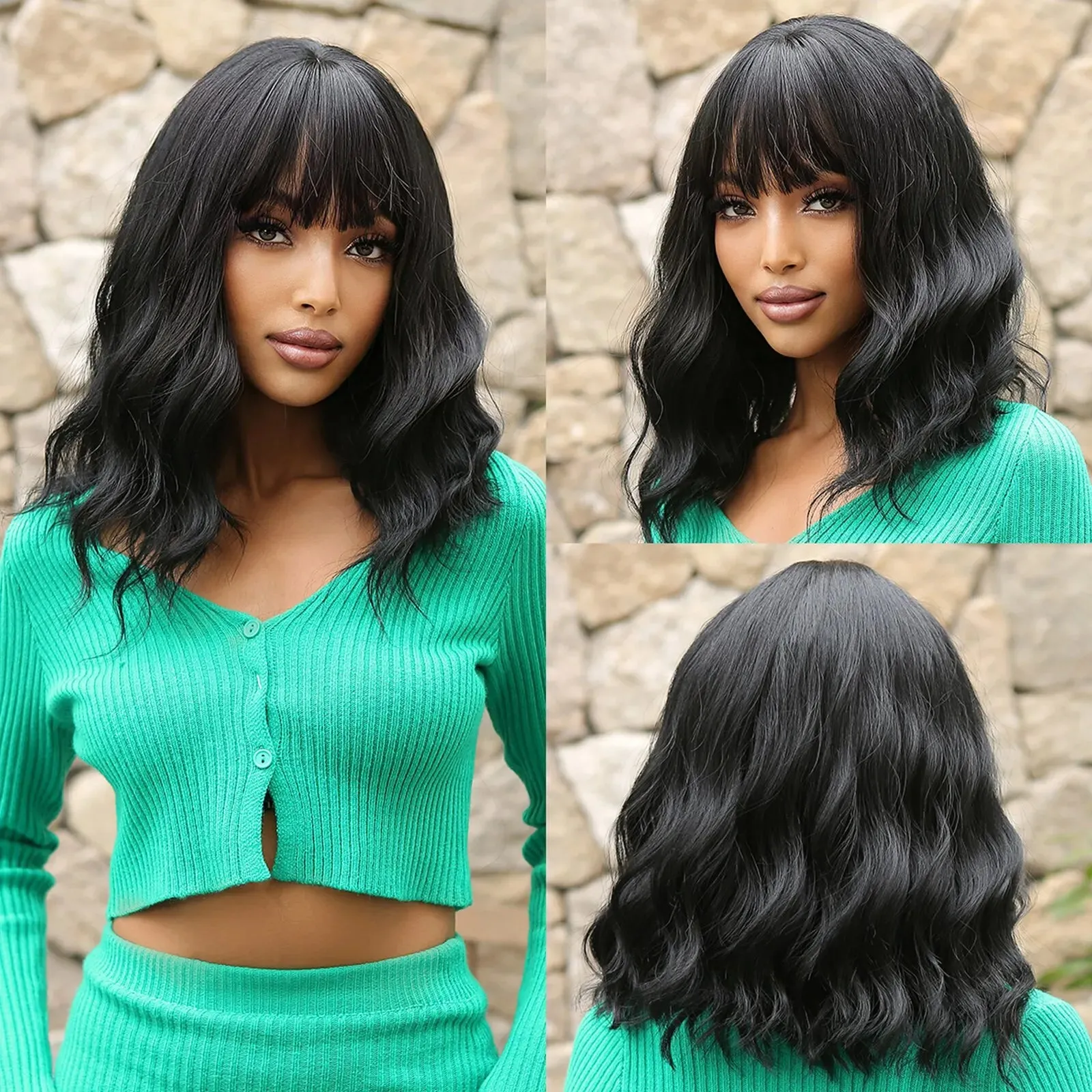 Embrace Effortless Elegance with Our Grey Wavy Bob Wig for Women! Costume party