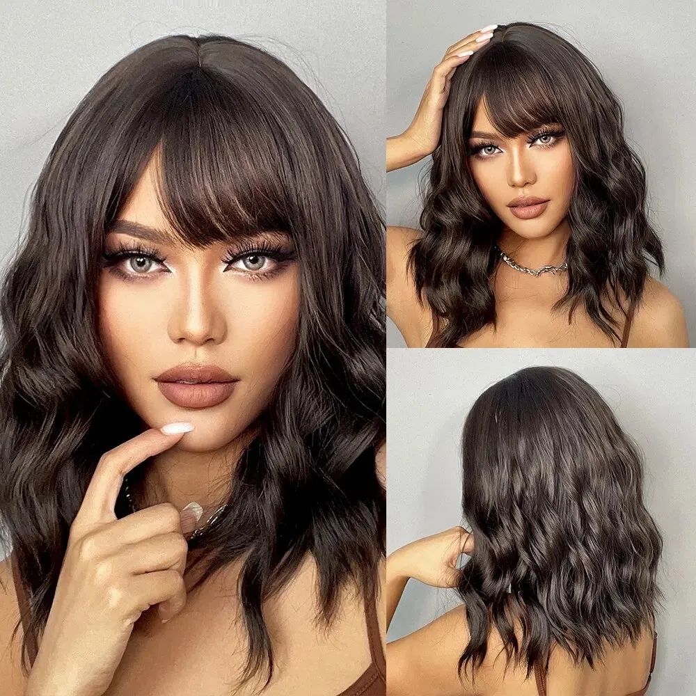 Embrace Effortless Elegance with Our Grey Wavy Bob Wig for Women! Costume party