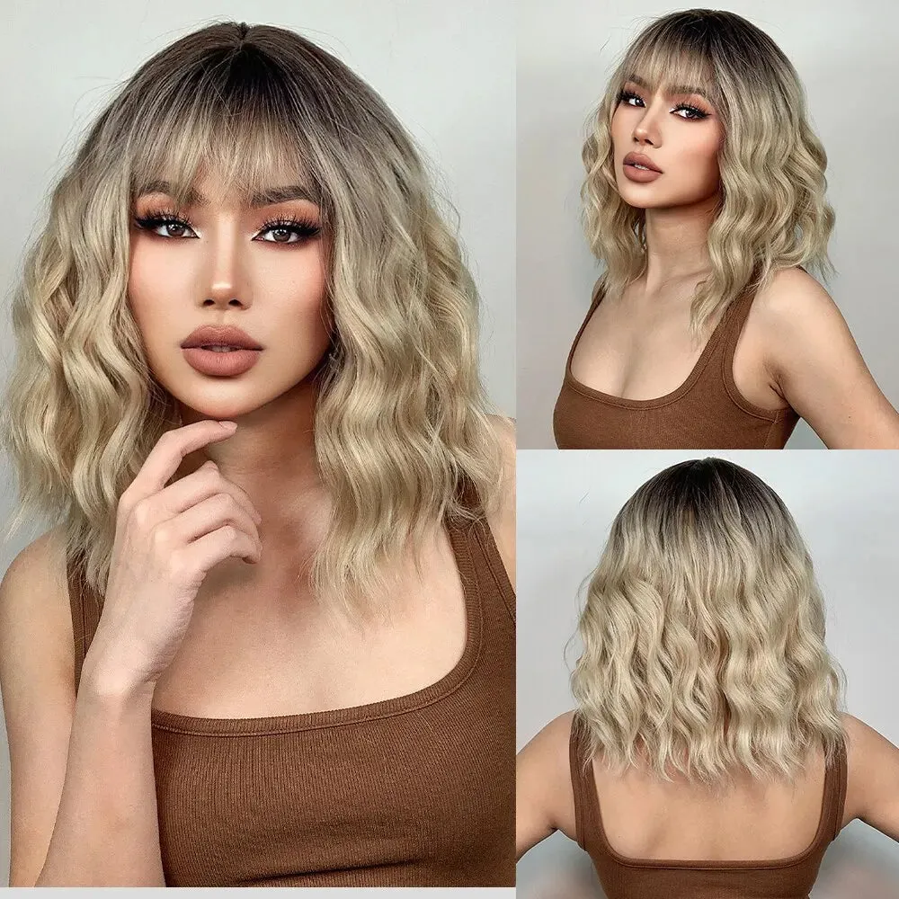 Embrace Effortless Elegance with Our Grey Wavy Bob Wig for Women! Costume party