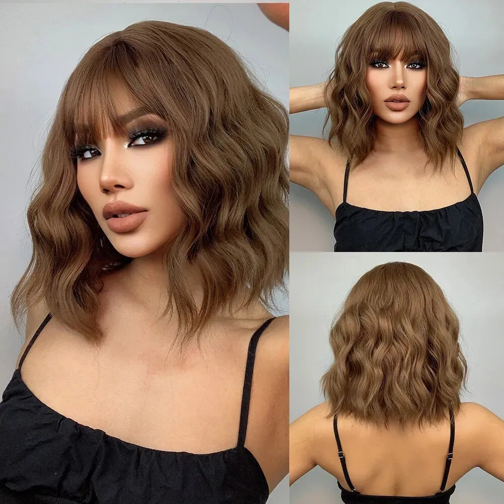 Embrace Effortless Elegance with Our Grey Wavy Bob Wig for Women! Costume party