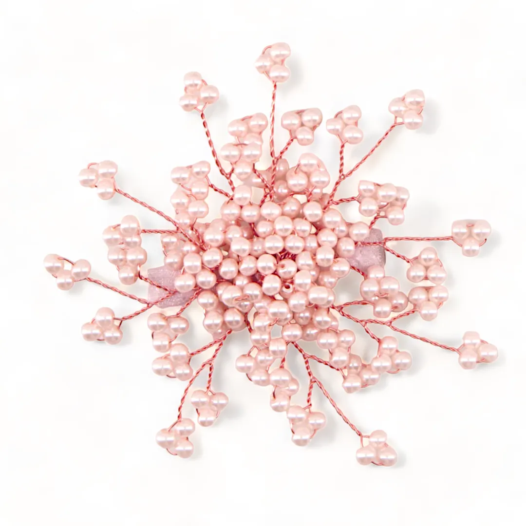 Emmaline Pink Pearl Flower Hair Clip