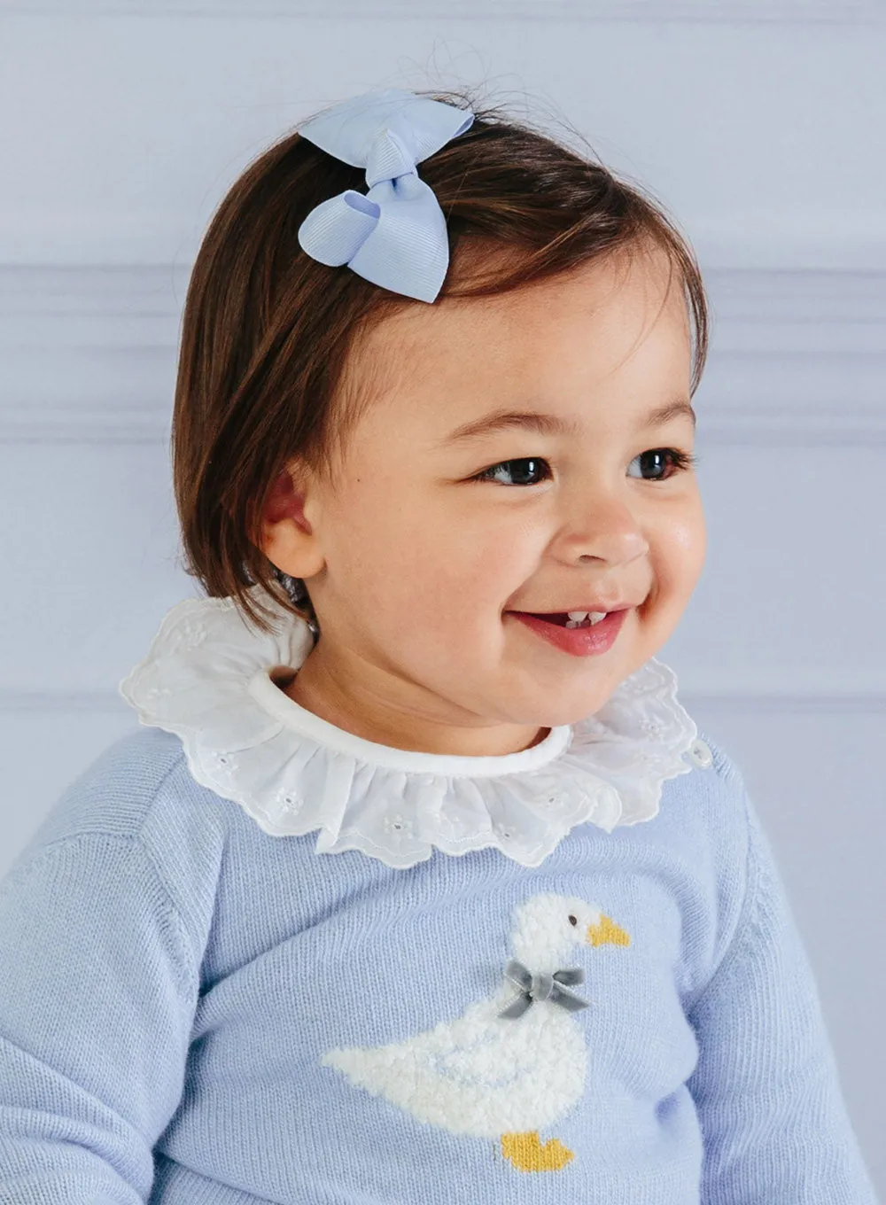 Extra Large Bow Hair Clip in Bluebell