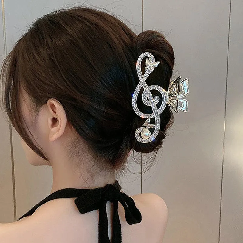 Fancy Hair Clip Unique Music Note G Clef Large Claw Hair Clip