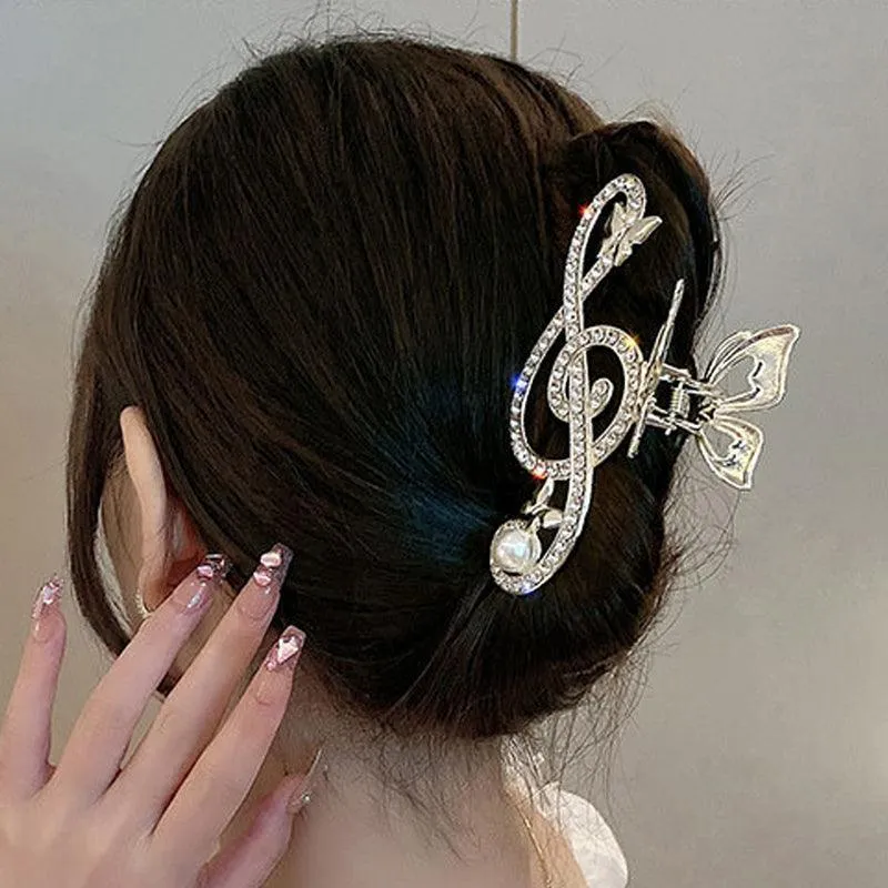 Fancy Hair Clip Unique Music Note G Clef Large Claw Hair Clip