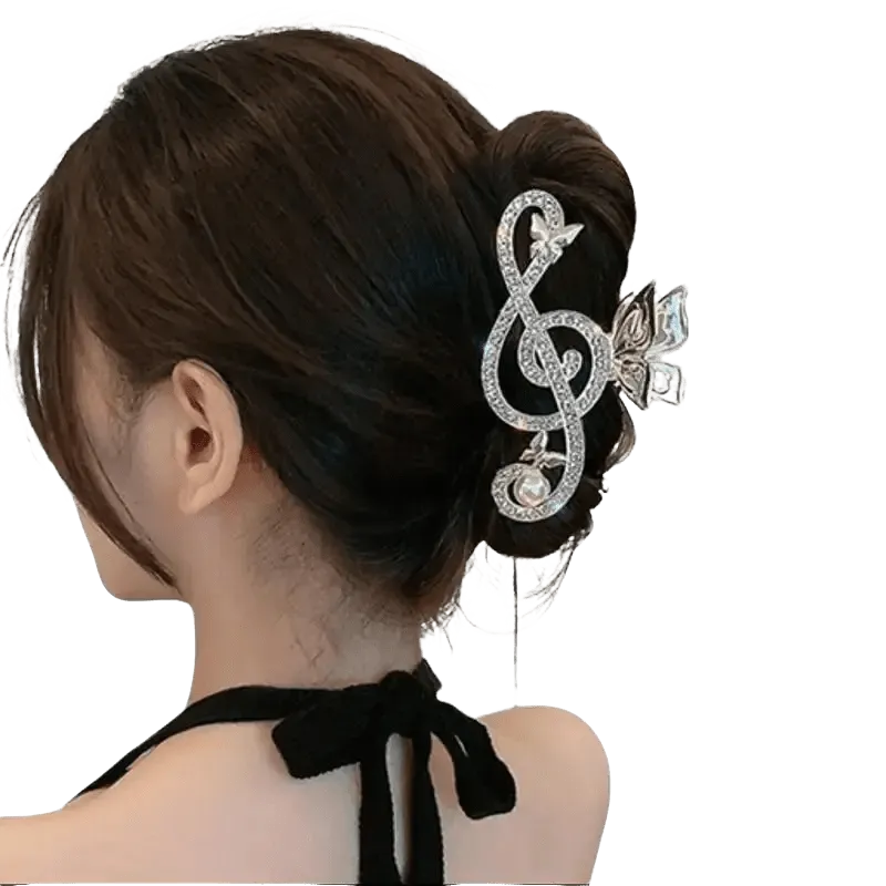 Fancy Hair Clip Unique Music Note G Clef Large Claw Hair Clip