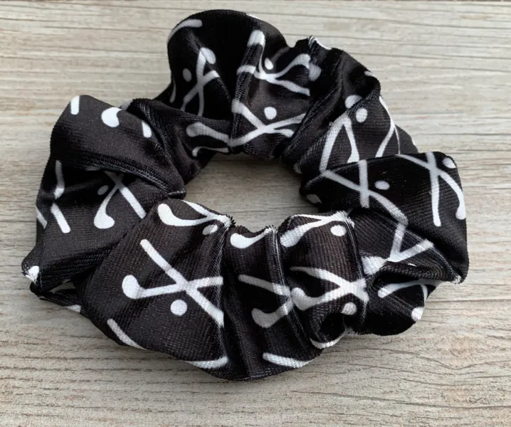 Field Hockey Premium Velvet Scrunchie