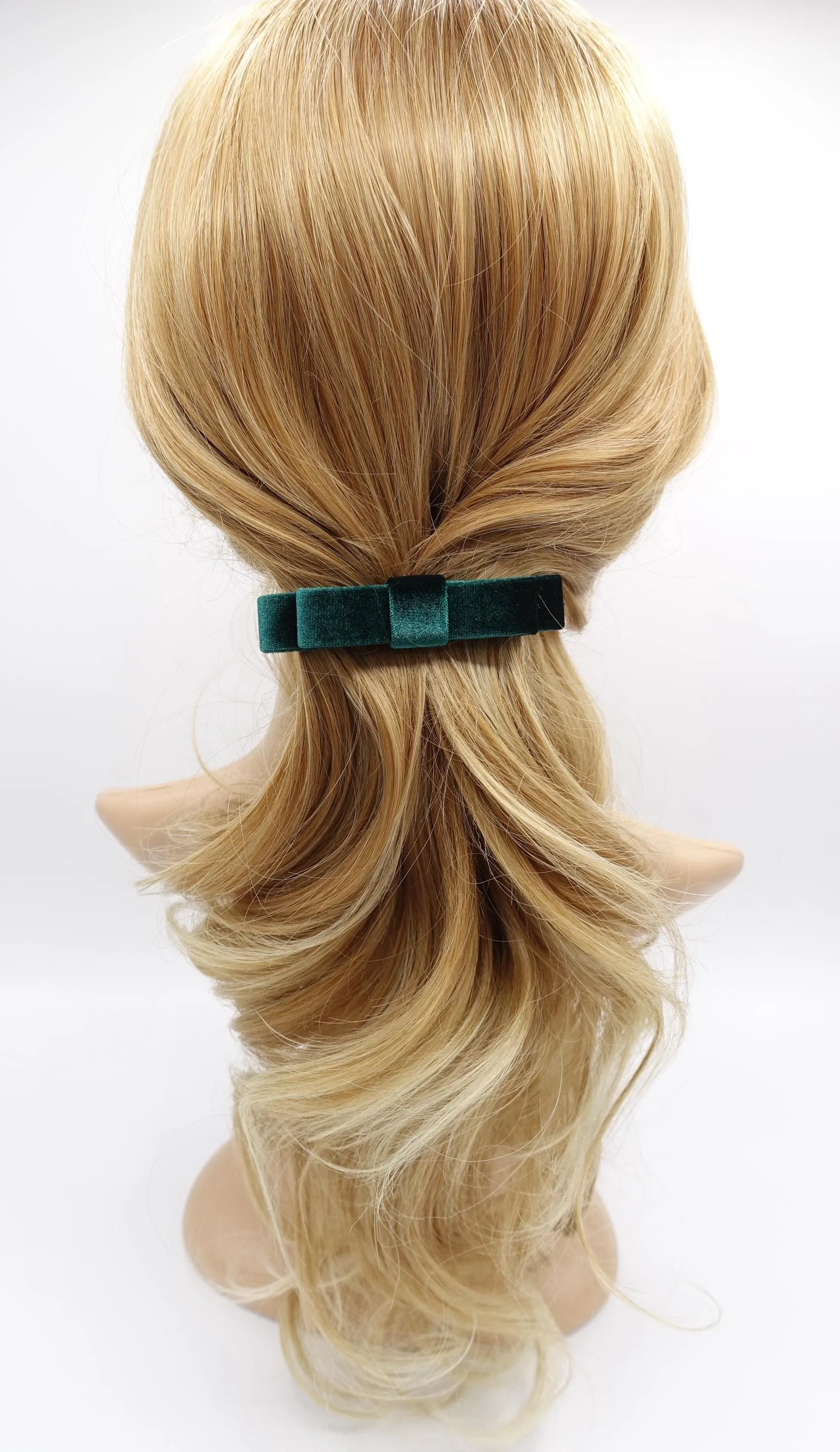 flat velvet hair bow, small velvet hair barrette