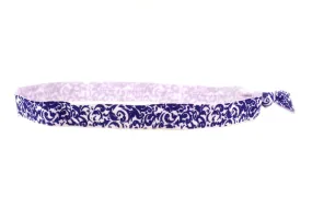 Floral Royal Blue Elastic Headband (SKU 6017 HB)