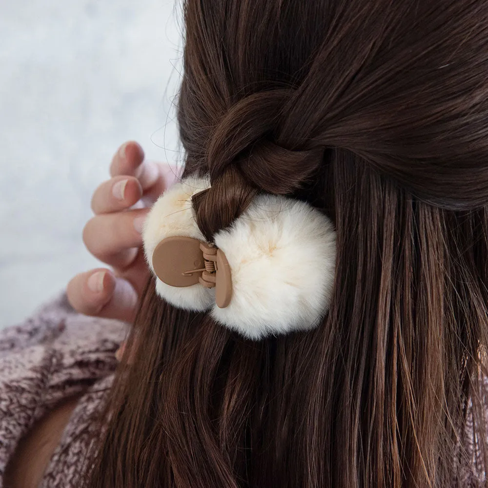 Fluffy Pom Pom Hair Claw