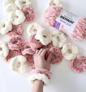 Free Bernat Velvet Plus Scrunchies Pattern