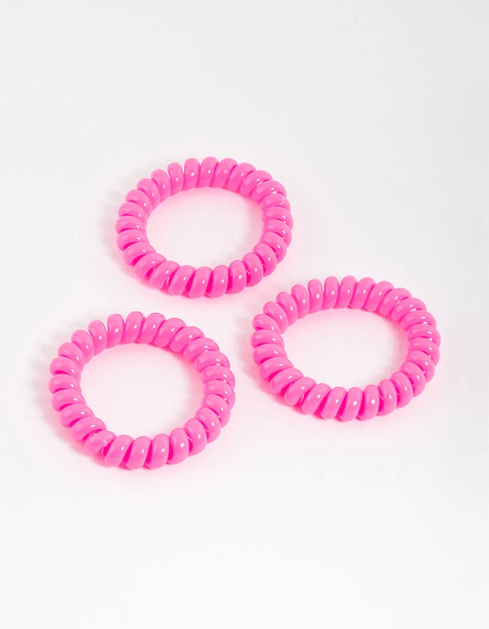 Fuchsia Plastic Large Hair Spiral Pack