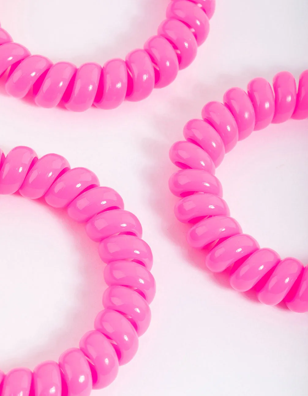 Fuchsia Plastic Large Hair Spiral Pack