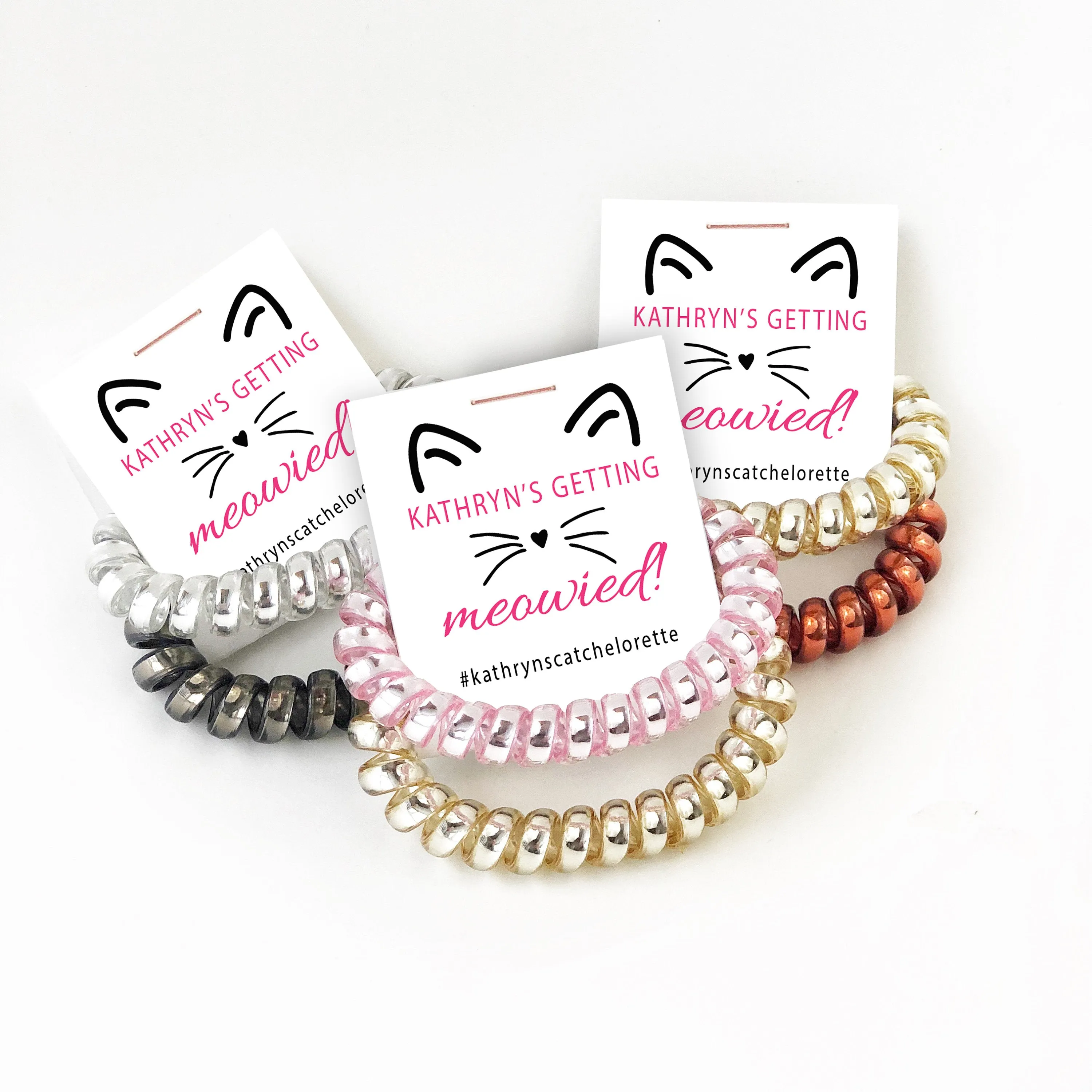 Getting Meowied Cat Bachelorette Party Favors, Spiral Hair Ties