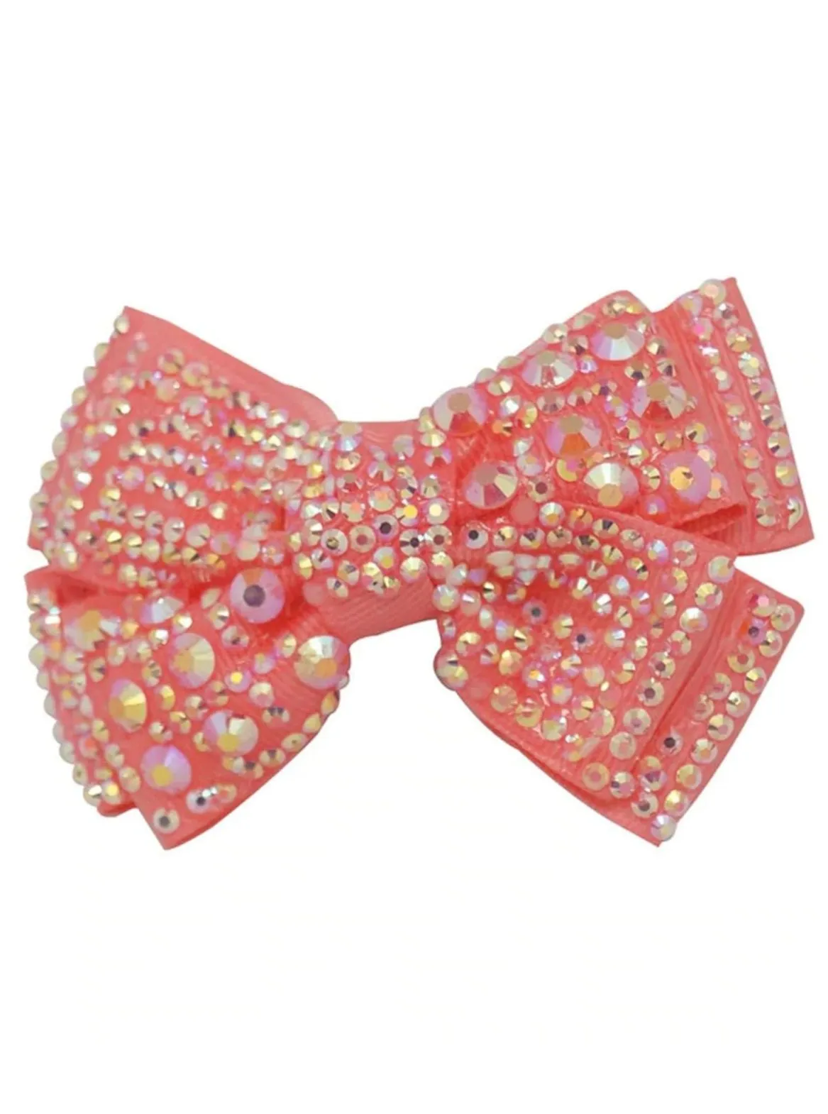 Girls Crystal Rhinestone Embellished Bow Hair Clips