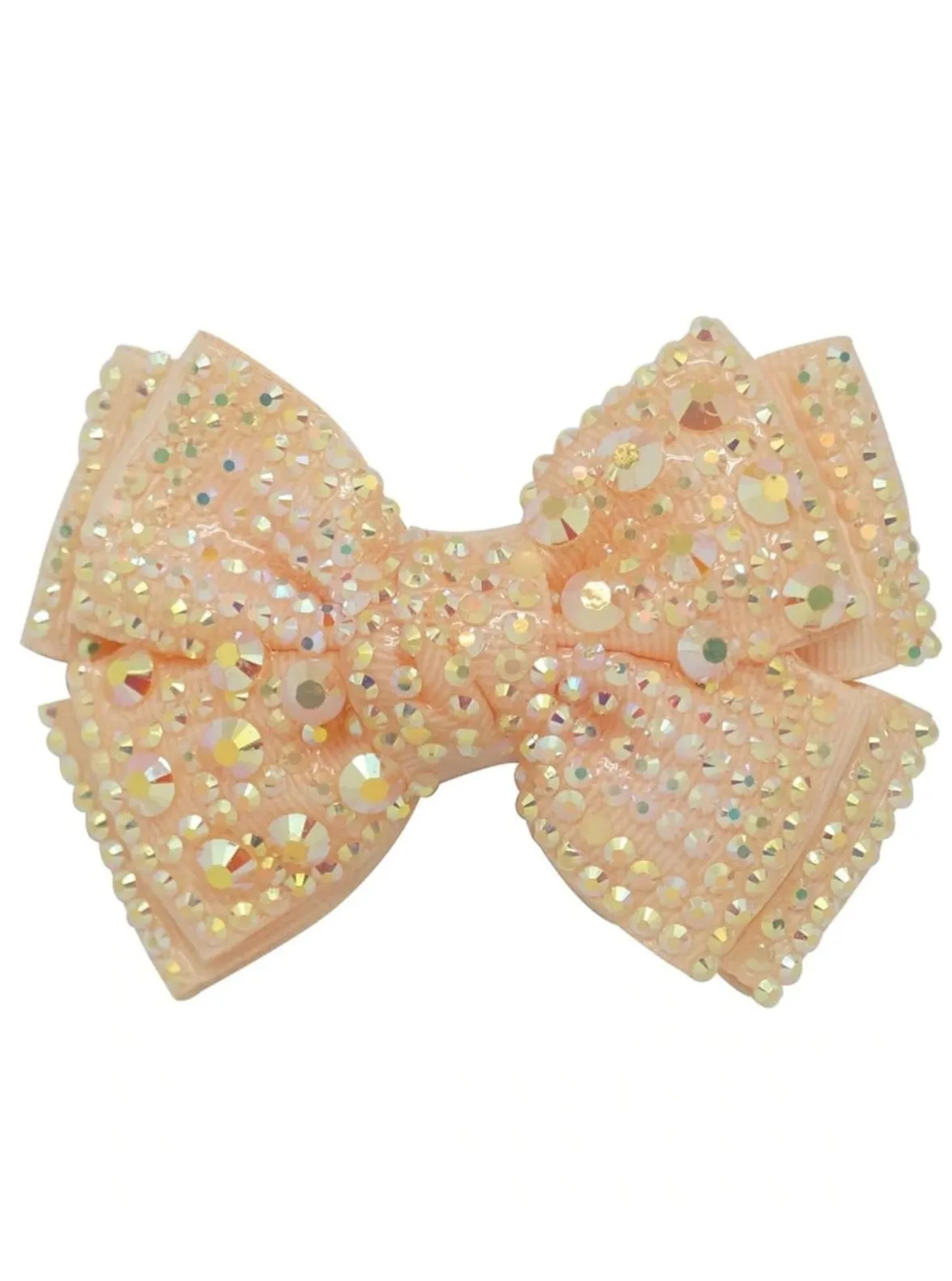 Girls Crystal Rhinestone Embellished Bow Hair Clips