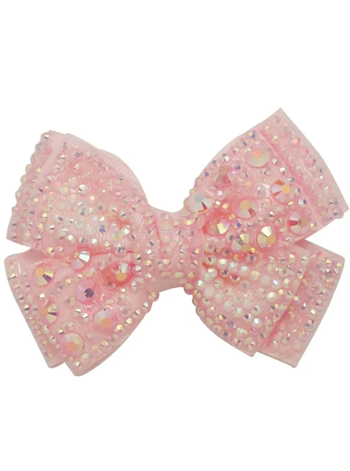 Girls Crystal Rhinestone Embellished Bow Hair Clips