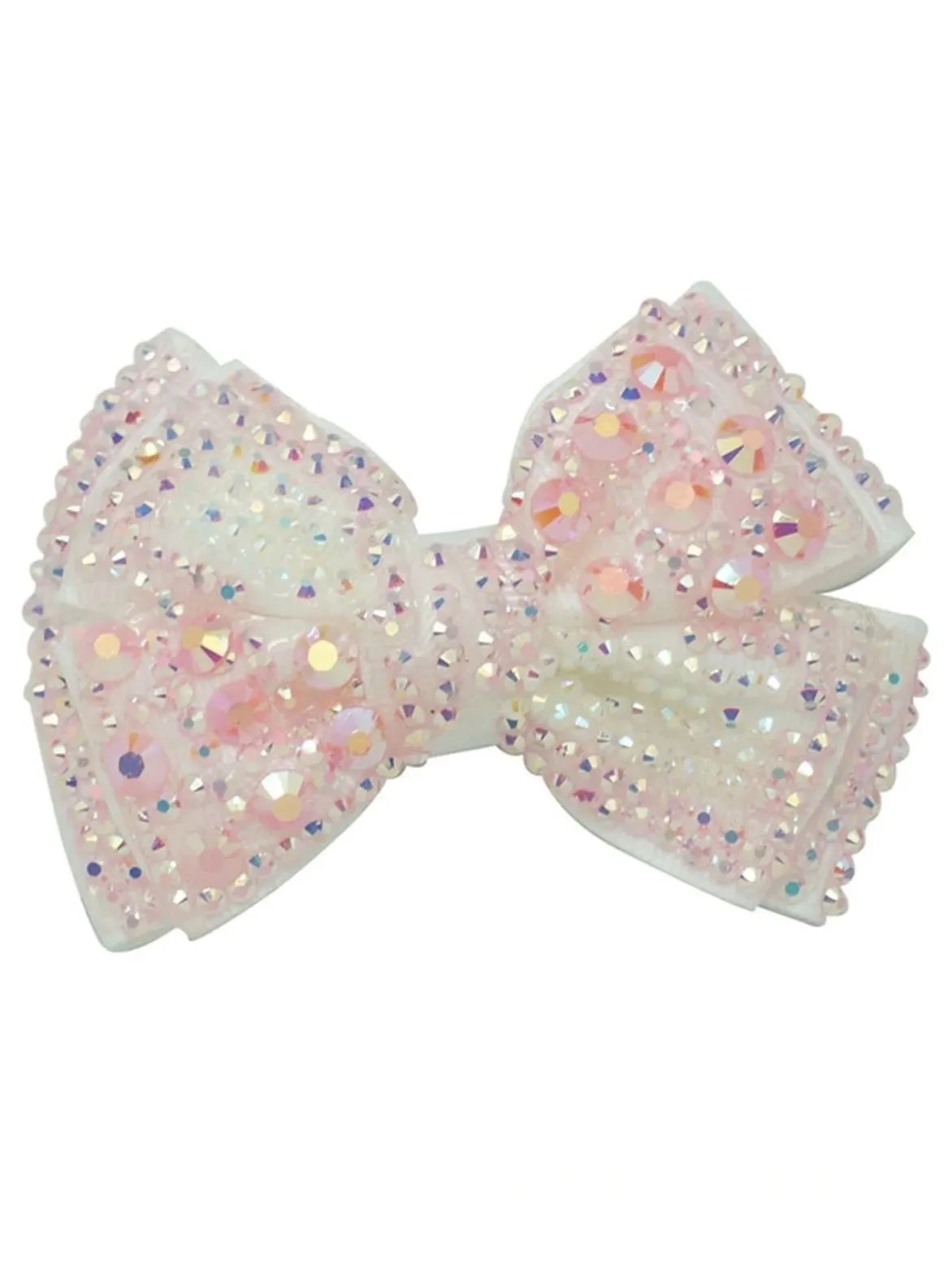 Girls Crystal Rhinestone Embellished Bow Hair Clips