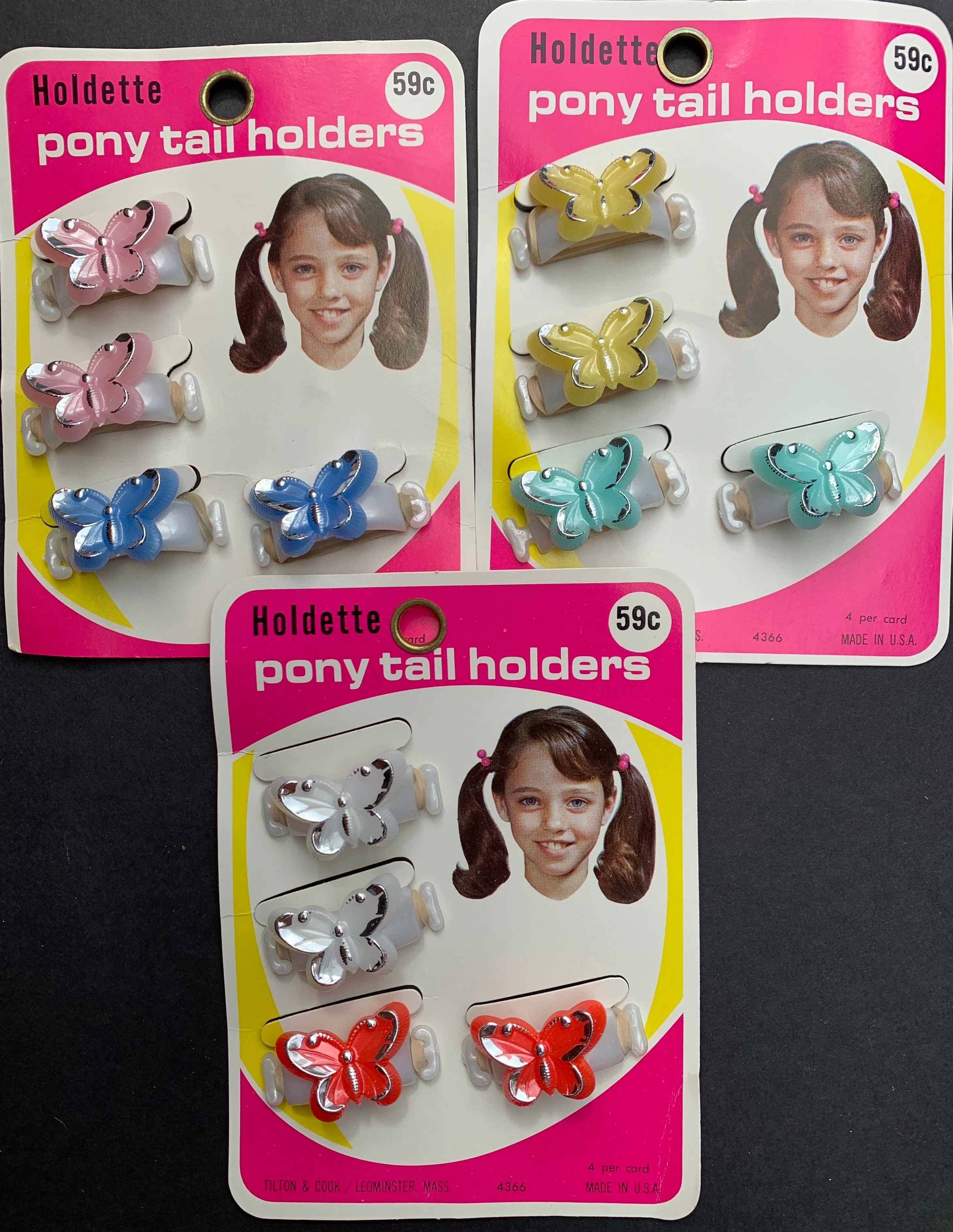 Gloriously 1970s Butterfly Pony Tail Barrettes