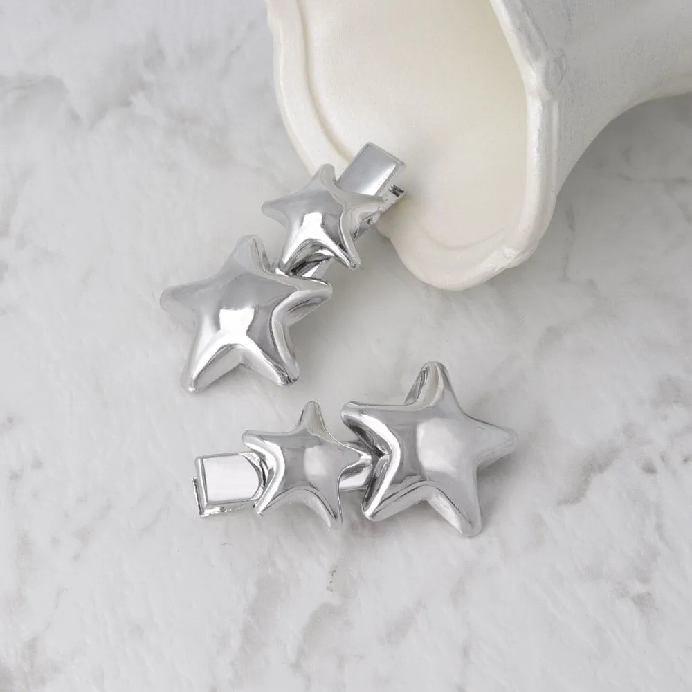 Glossy Double Star Pinch Clip Set