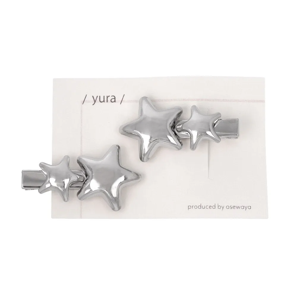 Glossy Double Star Pinch Clip Set