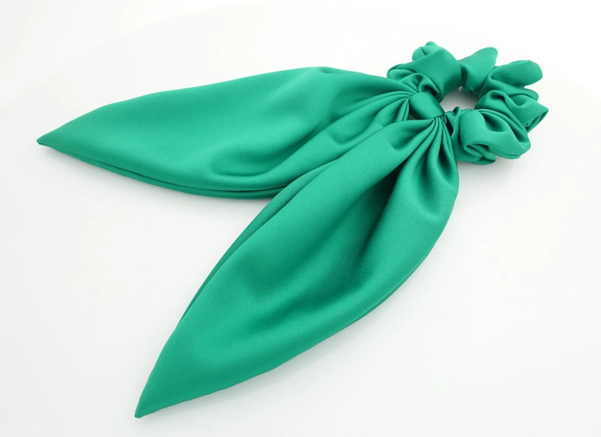 glossy satin tail scrunchies knot hair scrunchie