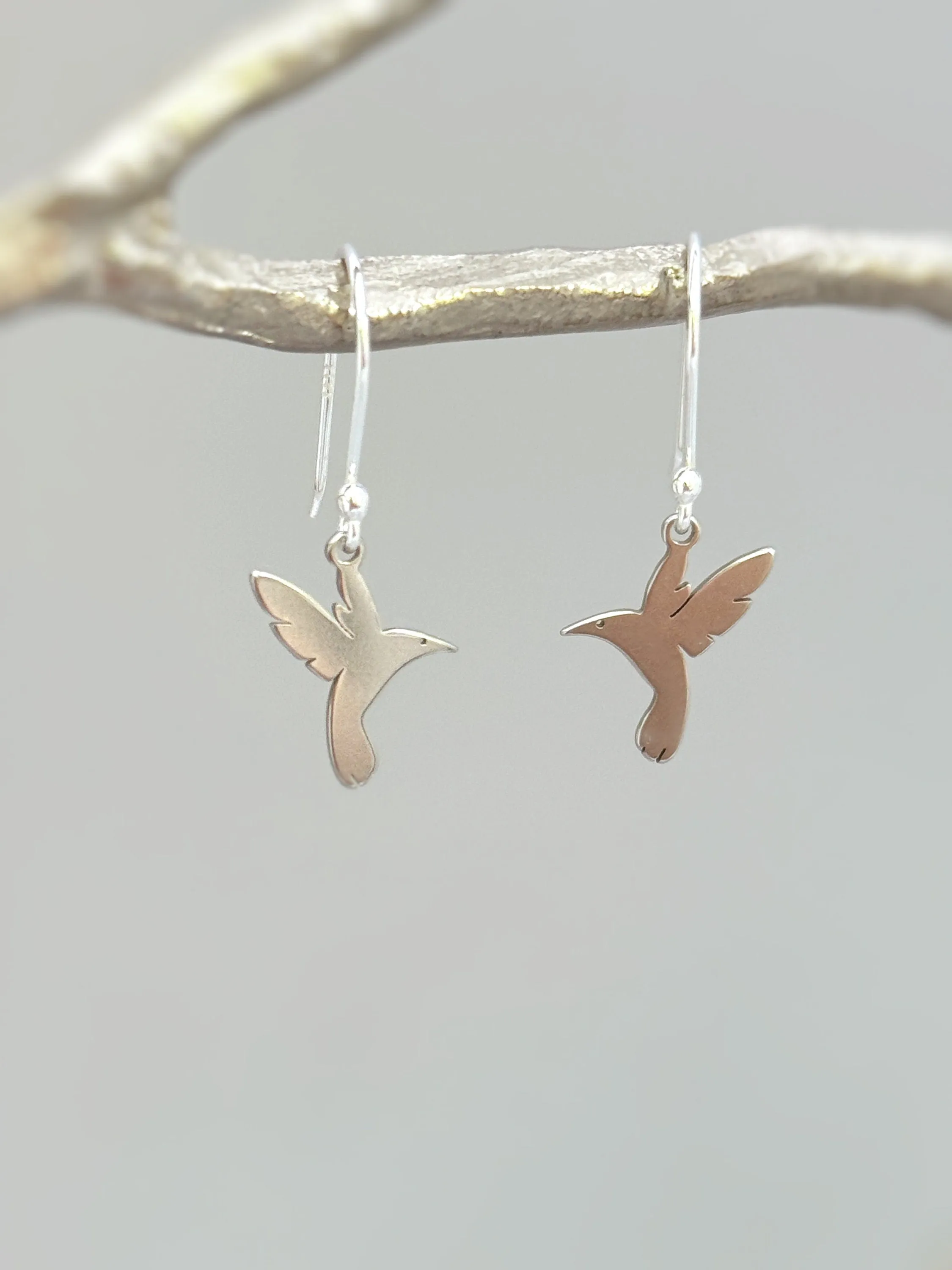 Gold Hummingbird Earrings dangle