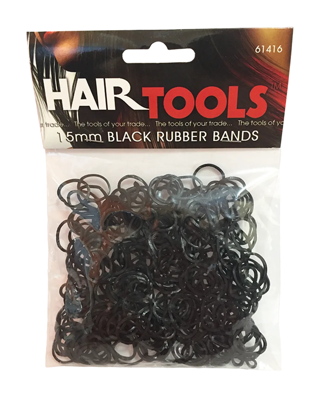 Hair Tools Black Rubber Bands- 300pk