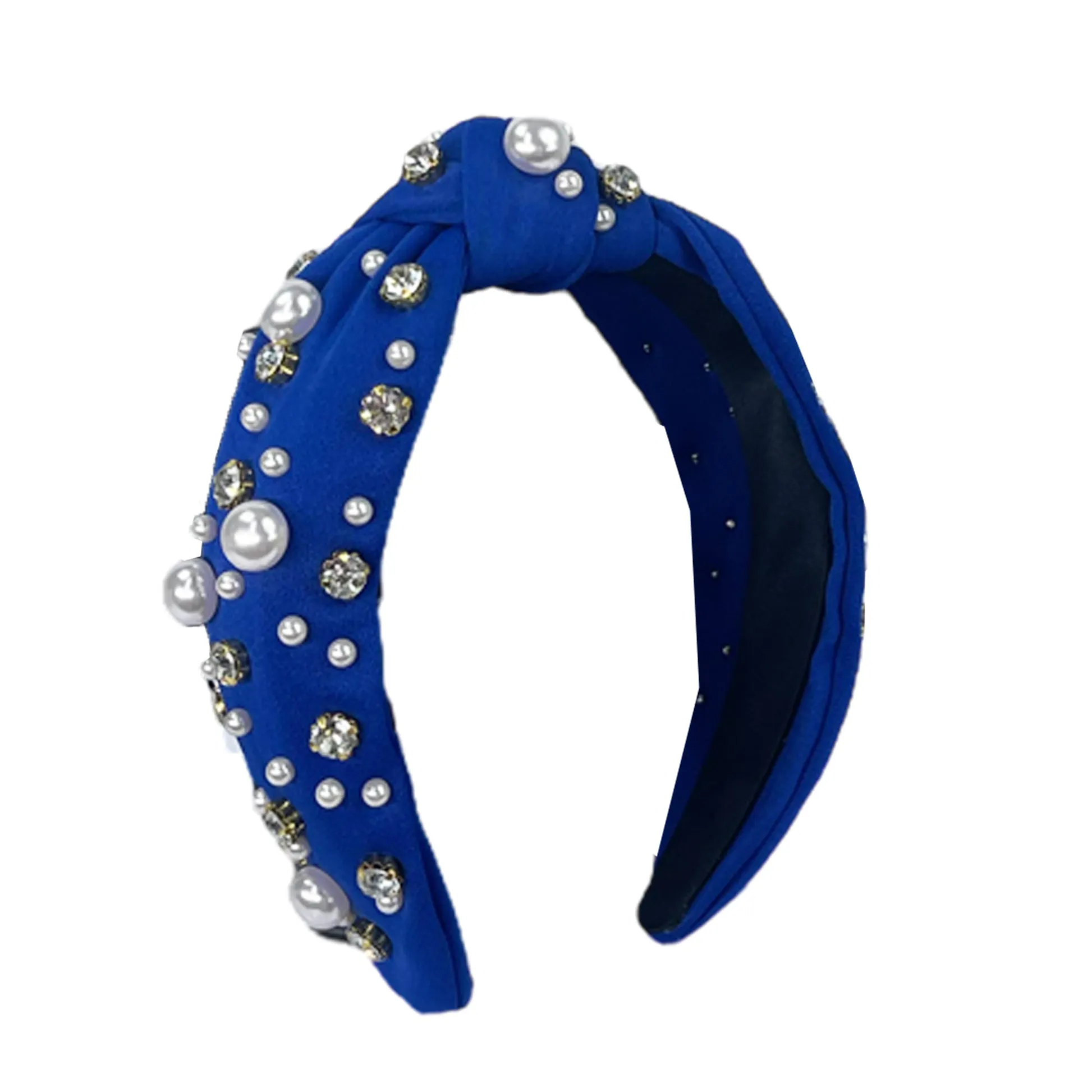 HB-9214 Pearl Top Knot Headband Royal