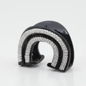 Horseshoe 4 Row Cubic Rhinestone Decorative Hair jaw Claw