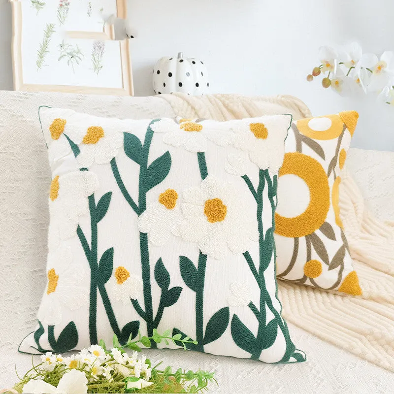 Ins Style Embroidered Sofa Cushion Plush Tassel Pillowcase | Brodtica.com