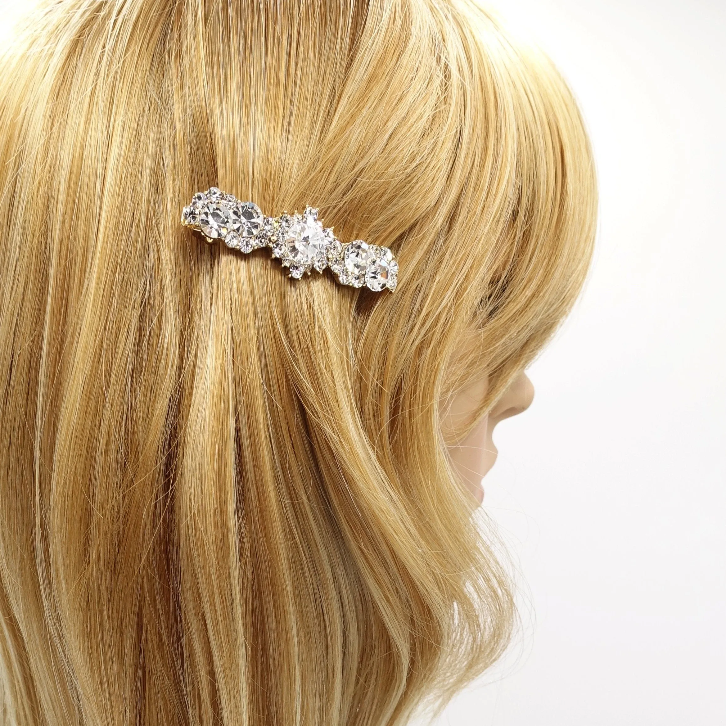 jewel flower hair barrette pearl rhinestone embellished hair accessory for women