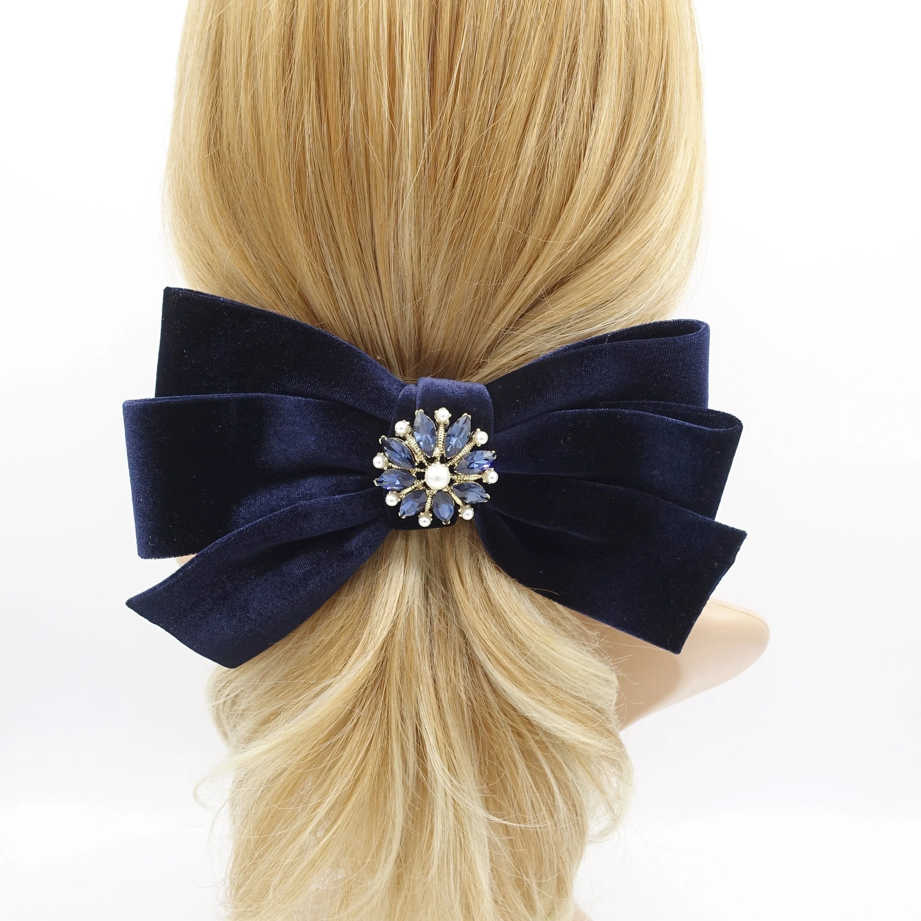 jeweled velvet bow, velvet hair bow, antique hair bow, hair bow shop for women