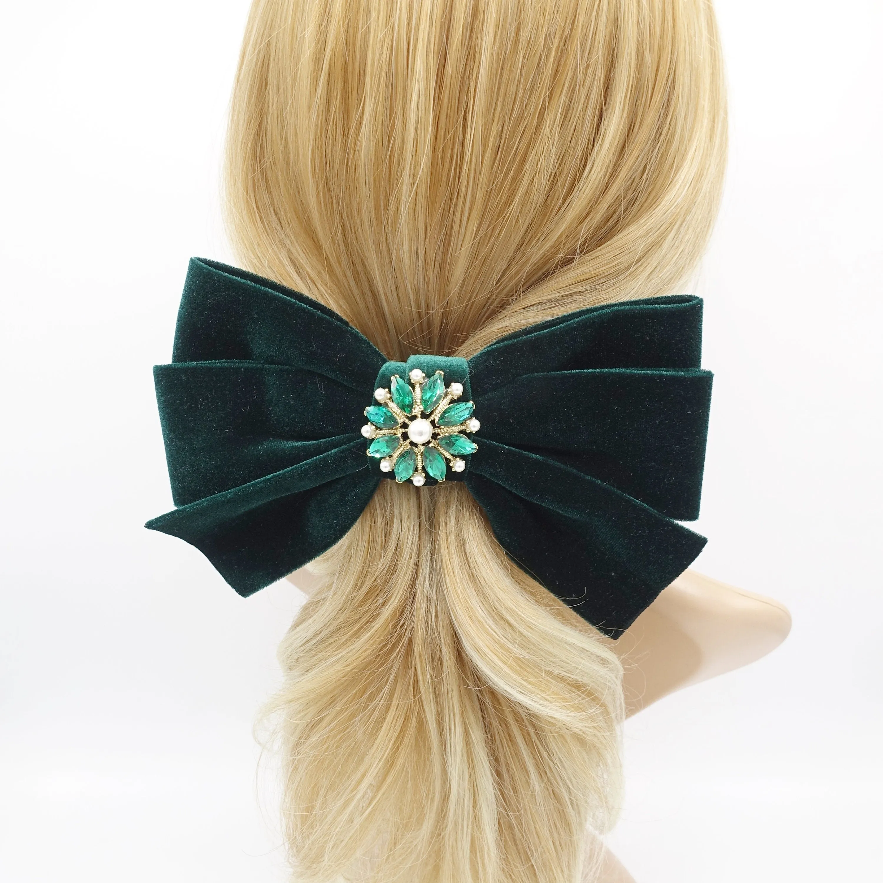 jeweled velvet bow, velvet hair bow, antique hair bow, hair bow shop for women