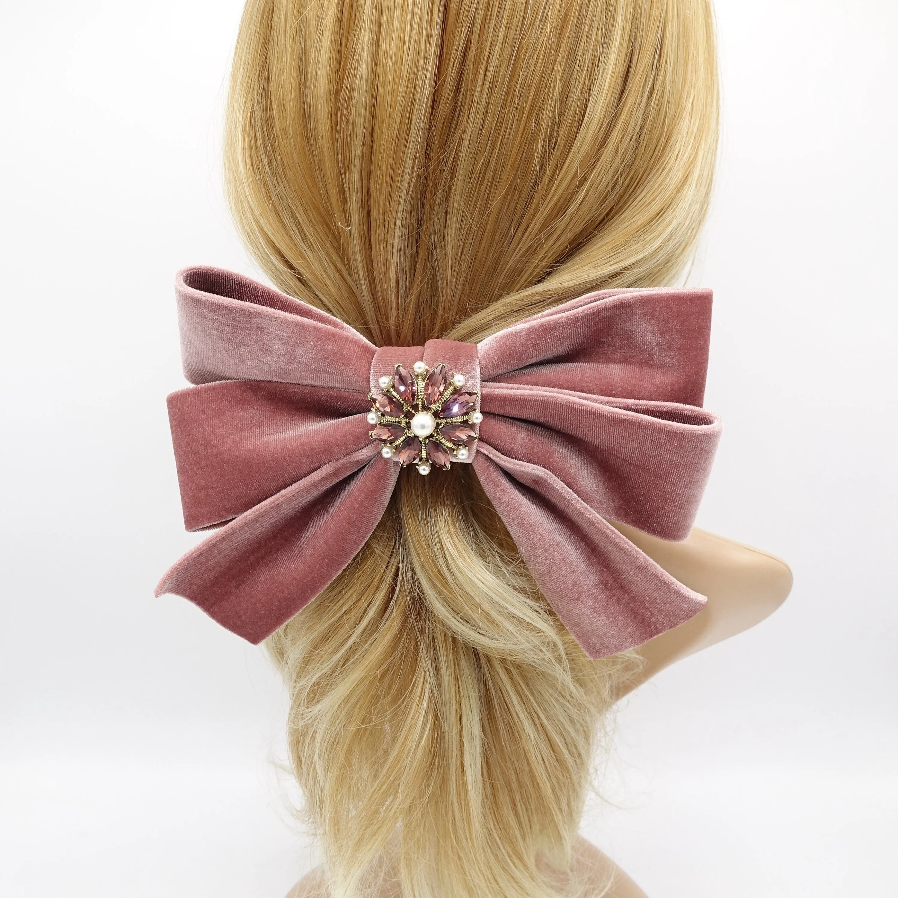 jeweled velvet bow, velvet hair bow, antique hair bow, hair bow shop for women