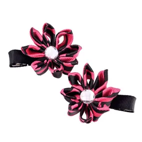 Kanzashi Flower Dual Color Point Petal Hair Clip [Pair]